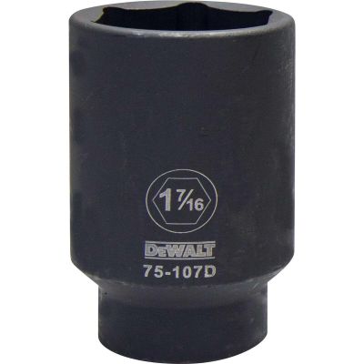 DWTDWMT75107OSP image(0) - DEWALT 6 Pt 1/2" Deep Drive Impact Socket 1-7/16In SAE