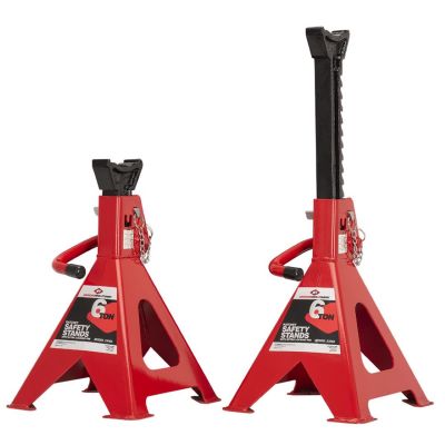 INT3306A image(0) - American Forge & Foundry Jack Stands - 6 Ton Capacity - Ratcheting - Double Locking - Pair