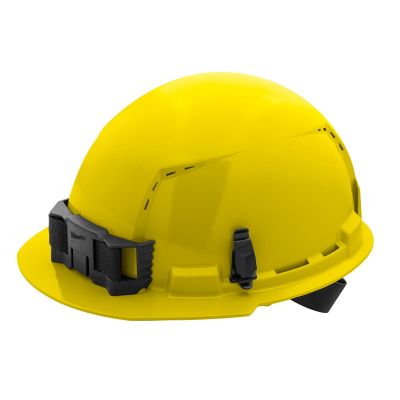 MLW48-73-1202 image(0) - Milwaukee Tool BOLT Yellow Front Brim Vented Hard Hat w/4pt Ratcheting Suspension (USA) - Type 1, Class C