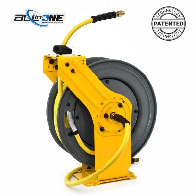 BLBOSRDA12100-AIO image(0) - BluBird OilShield Rubber Air Hose Reel Dual Arm Assembly All - In - One 1/2" x 100'