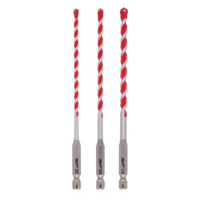 MLW48-20-9050 image(0) - Milwaukee Tool 3PC. SHOCKWAVE Impact Duty Carbide Hammer Drill Bit Set
