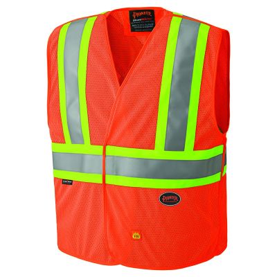 SRWV2510850U-LXL image(0) - Pioneer Flame Resistant Hi-Viz Vest  - Color:  Hi-Viz Orange  - Size: L/XL