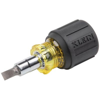 KLE32561 image(0) - Klein Tools Multi-Bit Screwdriver / Nut Driver, 6-in-1, Stubby, Ph, Sl Bits