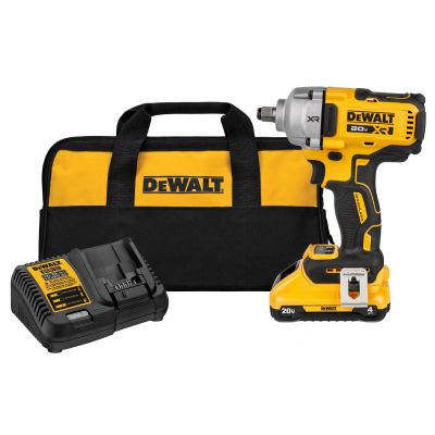 DWTDCF891Q1 image(0) - DeWalt 20V MAX* XR 1/2-in. Mid-Range Impact Wrench Kit with Hog Ring Anvil