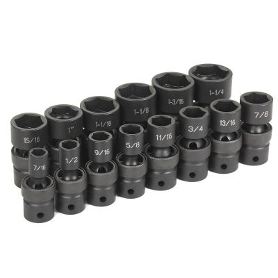 GRE1314U image(0) - Grey Pneumatic 1/2" Drive 14 Piece Standard Length Fract. Universal Set