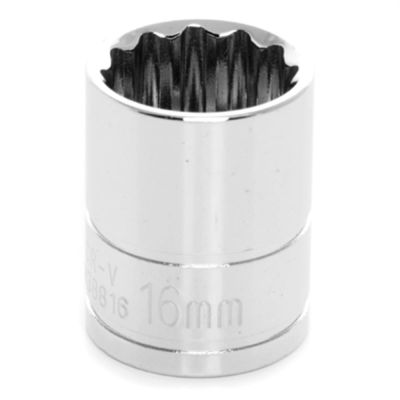 WLMW38816 image(0) - Wilmar Corp. / Performance Tool 3/8" Drive 16mm 12pt Socket
