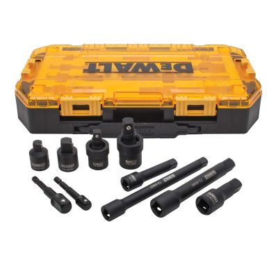 DWTDWMT74741 image(0) - DEWALT Impact Driver Socket Adapter Set, 10-Piece 3/8" & 1/2" Drive Metric