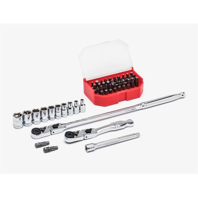 KDT81032 image(0) - GearWrench 45 Piece 1/4 Inch Drive 6 Point Standard Metric Slim Head Mechanics Tool Set