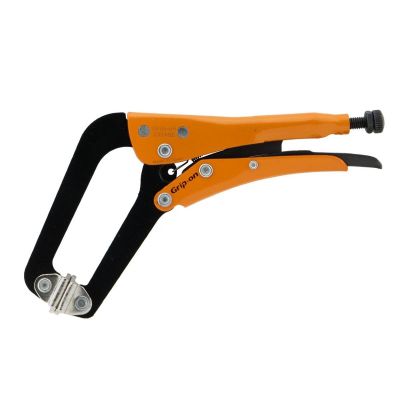 ANGGR233A06 image(0) - Anglo American Grip-On 233A06 6-Inch Angled Self-Adapting Jaws Locking Pliers with Swivel Tips - Orange