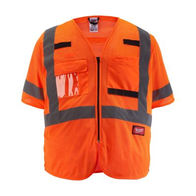 MLW48-73-5138 image(0) - Milwaukee Tool Class 3 High Visibility Orange Mesh Safety Vest - 4XL/5XL
