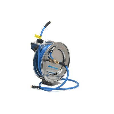 BLBBBRSS3850 image(0) - BluBird Air Hose Reel 3/8" x 50' Stainless Steel Heavy Dut
