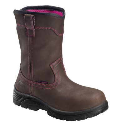 FSIA7146-10M image(0) - Avenger Framer Wellington Series - Women's Mid-Calf Slip-On Work Boots - Composite Toe - IC|EH|SR - Brown/Black - Size: 10M