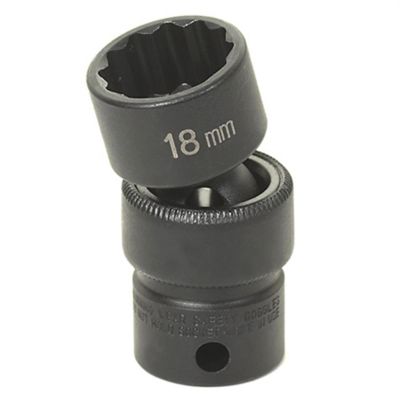 GRE1114U image(0) - Grey Pneumatic 3/8" Drive x 7/16" Standard Universal- 12 Point Socket - Black