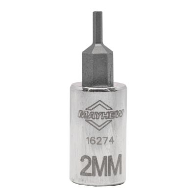 MAY16273 image(0) - Mayhew Mayhew 2 MM Metric Hex Short Insert Socket Bit, 1/4-Inch Drive