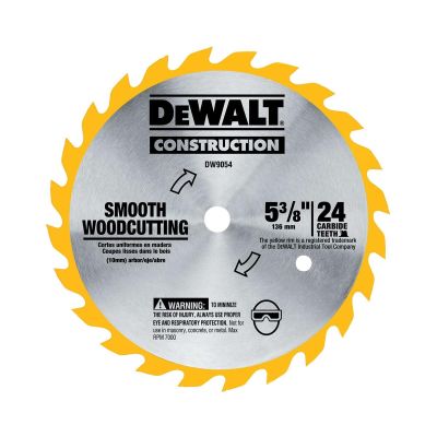 DWTDW9054 image(0) - DEWALT 5-3/8-Inch 24 Tooth Atb General Purpose Saw Blade, Yellow