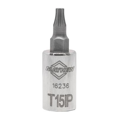 MAY16236 image(0) - Mayhew Mayhew T15IP Torx Plus&reg; Short Insert Socket Bit, 1/4-Inch Drive