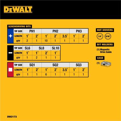 DWTDW2173 image(0) - DEWALT 37-Piece Screwdriving Set