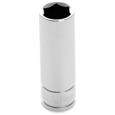 WLMW36411 image(0) - Wilmar Corp. / Performance Tool 1/4'' Dr 6pt Deep Socket 11mm