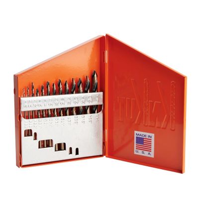 KNK13KK10 image(0) - KnKut KnKut 13 Piece Jobber Length Step Point Drill Bit Set 1/16"-1/4" by 64ths