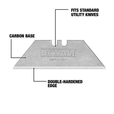 DWTDWHT11010 image(0) - DEWALT 2-1/2 In Bi-Metal Utility Knife Blade Induction Hardened (10 Pack)