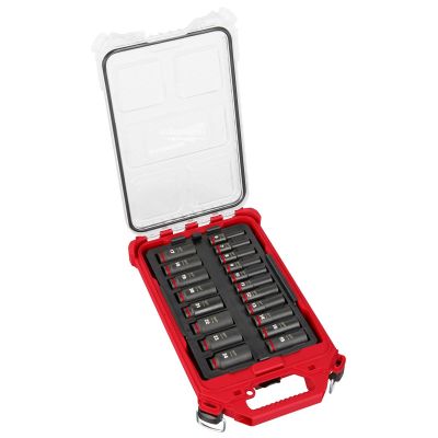 MLW49-66-6801 image(0) - Milwaukee Tool SHOCKWAVE Impact Duty Socket 3/8&rdquo; Dr 19PC MM PACKOUT Set