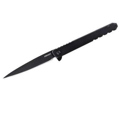 COS30859 image(0) - COAST Products LX532 1919 Founders Series Origin Assisted Open Titanium Nitride Coated 9Cr18Mov Drop Point Blade with Frame Lock Folding Pocket Knife - Black