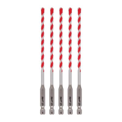 MLW48-20-9157 image(0) - Milwaukee Tool 3/16" x 4" x 6" SHOCKWAVE Impact Duty Carbide Hammer Drill Bits - Bulk 5 PK
