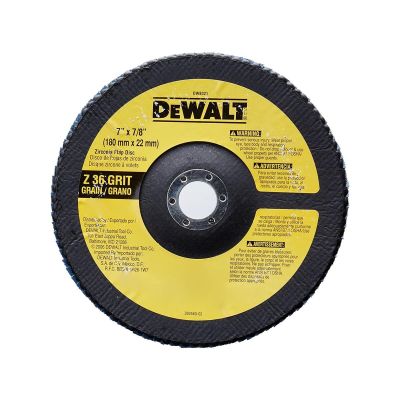 DWTDW8321 image(0) - DEWALT 7-Inch By 7/8-Inch 36 Grit Zirconia Angle Grinder Flap Disc