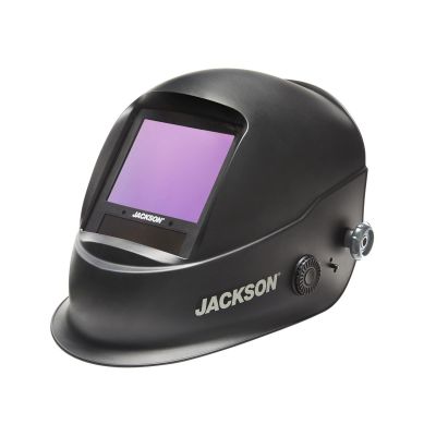 JCK46250 image(0) - Jackson Safety Welding Helmet - Auto Darkening - Thermoplastic - 3.86" x 3.23" Viewing Area - Shade 3/4-14 Translight ADF 1/1/1/1 - 370 Speed Dial Headgear - Black - Translight+ 555 Series