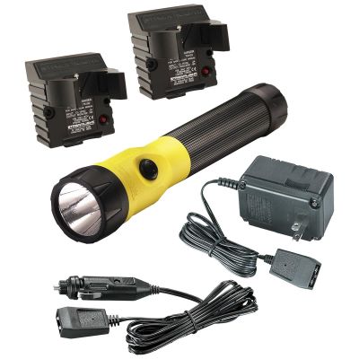 STL76163 image(0) - Streamlight 485 Lumen PolyStinger LED Flashlight - 120V/100V AC/12V DC - 2 Holders - Yellow