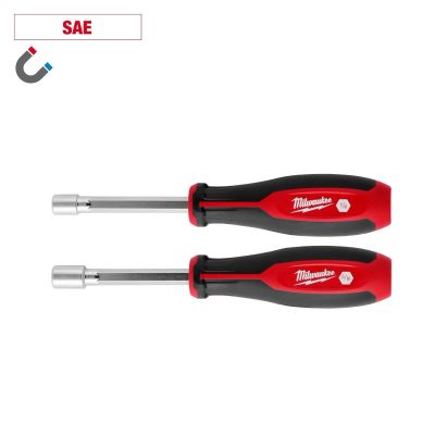 MLW48-22-2542 image(0) - Milwaukee Tool 2pc SAE HollowCore Magnetic Nut Driver Set