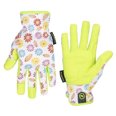 LEGGH201L image(0) - Legacy Manufacturing Flexzilla® Garden Utility Gloves, Synthetic Leather, Floral/ZillaGreen™, For Women, L