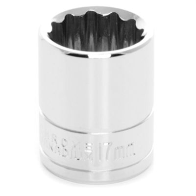 WLMW38817 image(0) - Wilmar Corp. / Performance Tool 3/8" Drive 17mm 12pt Socket