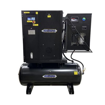 EMXERIK010001 image(0) - Emax Compressor 10 HP Single Phase Rotary Screw Air Compressor with Dryer