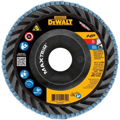 DWTDWA8352TR image(0) - DEWALT HP MAXTRIM Trimmable Backer Flap Disc 4-1/2 X 7/8 60G T27