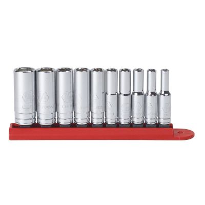 KDT80305S-06 image(0) - GearWrench 10 Piece 1/4 Inch Drive 6 Point Mid Length SAE Socket Set