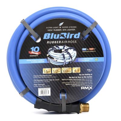 BLBBB1215 image(0) - BluBird Rubber Air Hose Assembly 1/2" x 15'
