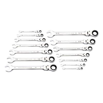 KDT86759 image(0) - GearWrench 14 Piece 90-Tooth 12 Point Flex Head Ratcheting Combination SAE Wrench Set