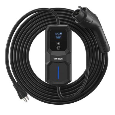 TOPPQACPORT16 image(0) - Topdon PulseQ AC Portable 16A - AC Level 2 Portable EV Charger, 16A, 3.7KW, NEMA 5-15P Plug