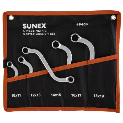 SUN9940M image(0) - SUNEX S-STYLE DOUBLE BOX END METRIC WRENCH SET, 5 PC.