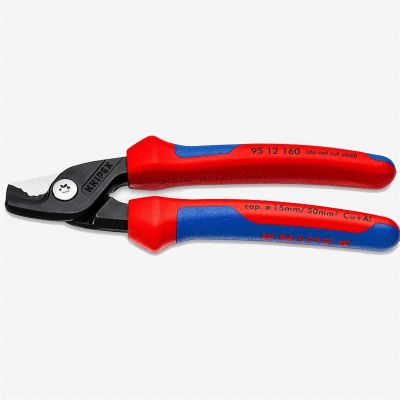 KNP9512225 image(0) - KNIPEX 9 Inch StepCut XL Cable Shears Comfort Grip Handle