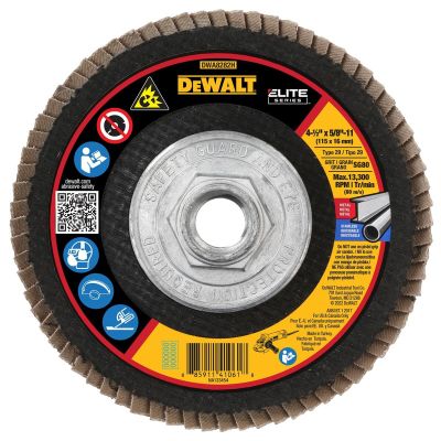 DWTDWA8282H image(0) - DEWALT 80G T29 Xp Ceramic Flap Disc, 4-1/2" X 5/8"
