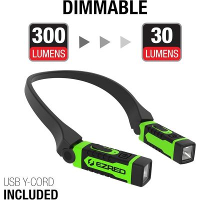 EZRNK15-GR image(0) - E-Z Red ANYWEAR Rechargeable 300 Lumen Dimmable Neck Light - Green
