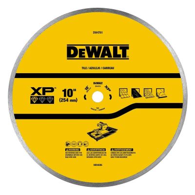 DWTDW4761 image(0) - DEWALT Diamond Blade For Ceramic Or Tile, Wet Cutting, Continuous Rim, 5/8-Inch Arbor, 10-Inch