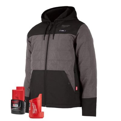 MLW205G-213X image(0) - Milwaukee Tool M12 Heated Axis Hooded Jacket Kit, 3X - Gray/Black