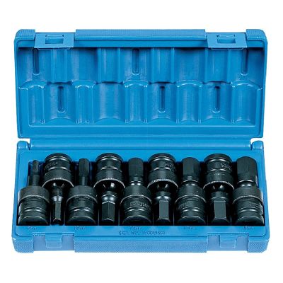 GRE1499UMH image(0) - Grey Pneumatic 1/2" Drive 9 Piece Metric Universal Hex Driver Set