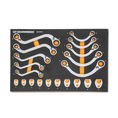 KDTGWMSSRWMM image(0) - GearWrench 20 Piece Specialty Ratcheting Metric Wrench Set in Foam Storage Tray