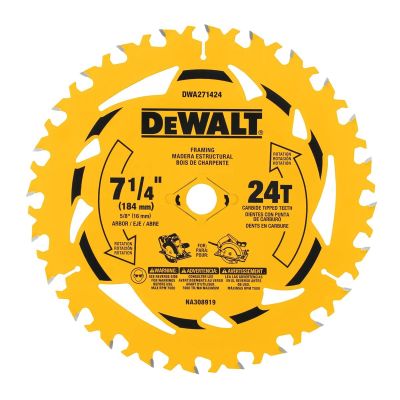 DWTDWA271424PK2 image(0) - DEWALT 7-1/4 in. 24T Circular Saw Blade 2-Pack