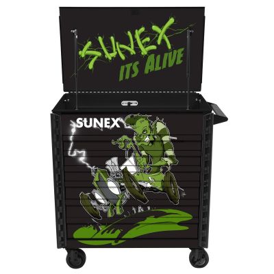 SUN8057XTBKALIVE image(0) - SUNEX Premium Full-Drawer Service Cart - Tony Squindo Its Alive Design - Black