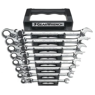 KDT85798 image(0) - GearWrench 8 Piece 72-Tooth 12 Point XL Locking Flex Head Ratcheting Combination SAE Wrench Set